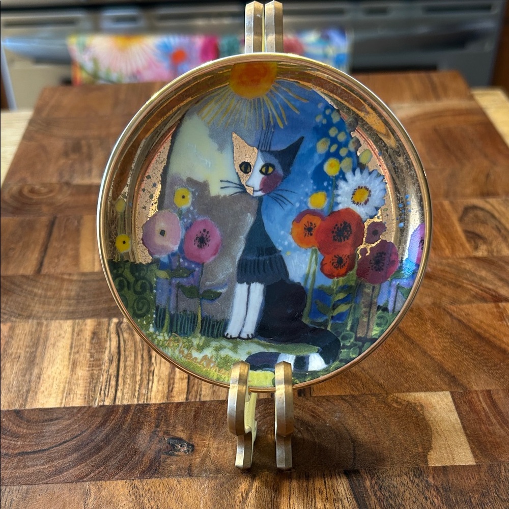 Goebel vintage Luce Solare Rosina Wachtmeister Colorful Cat Art Plate